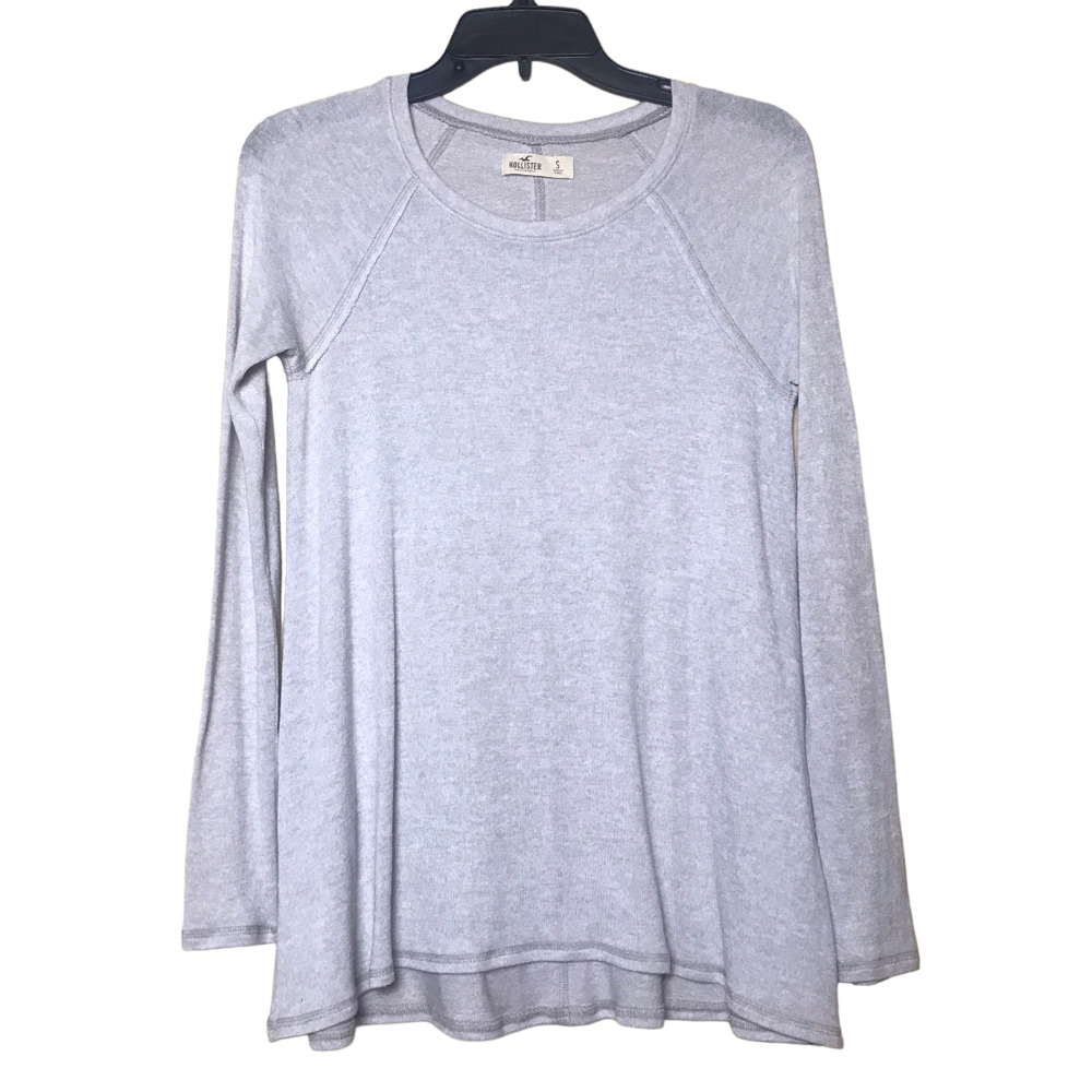 Hollister Shirt Womens Small Cream Basic Flowy Long Sleeves Lightweight